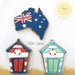 Australia Map WITH Tasmania Cookie Cutter and Optional State or Aussie Flag Stamp, measures approx. 86mm tall by 94mm wide.  Perfect for Australia Day celebrations!