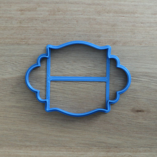  Plaque frame style (Oval) #4 cookie cutter measures approx. 70mm tall by 100mm wide.   Don’t miss our other plaques, frames and shape cookie cutters  - just type in Frames or Shapes into our search bar.