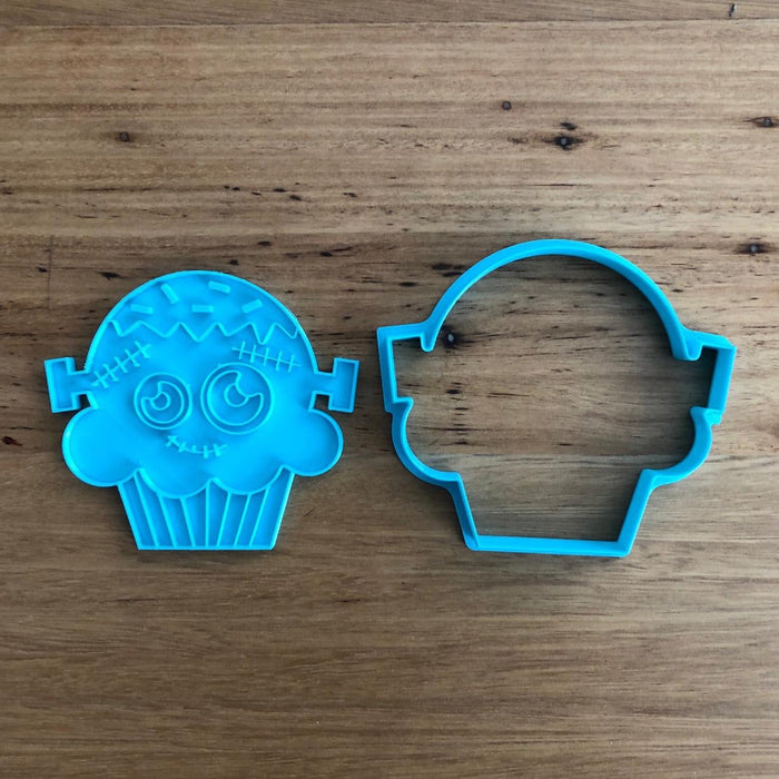 Halloween Scary Frankenstein Cup Cake Cookie Cutter and Emboss Stamp Set