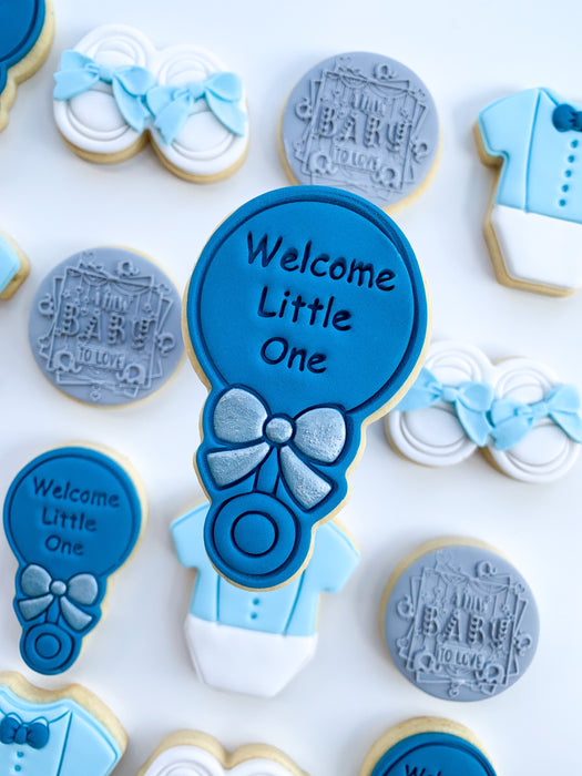 Baby Rattle Cookie Cutter & Stamp - Welcome Little One