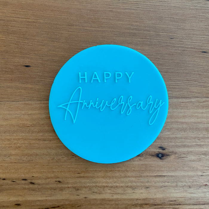 "happy anniversary" Deboss Raised Effect Anniversary Cookie Stamp, Cookie Cutter Store