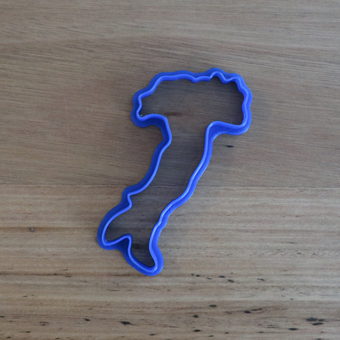 Italy Map Cookie and Fondant Cutter measures approx. 100mm tall x 50mm wide (widest part).