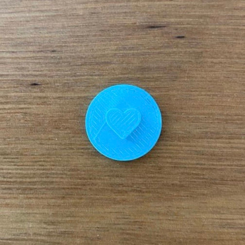 Our mini heart cookie stamp measures 7mm, 1/4” tall and is perfect to customise all of your special occasion cookies without needing to buy a custom stamp.  There are 2 styles to choose, the outline or the solid design.