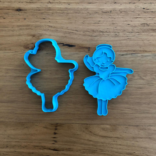 Ballerina Cookie Cutter and optional Stamp measures approx. 92mm tall by 65mm wide  This design comes with the option of the outline cutter, or with a seperate stamp.  Don’t miss our other Ballet themed cookie cutters, search for “Ballet” in our search bar.