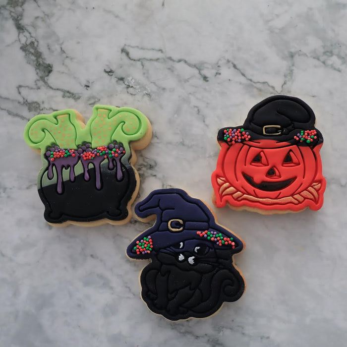 Halloween Cat Cookie Cutter & Stamp Set