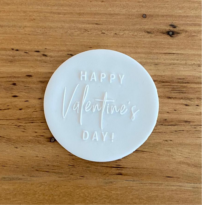 Happy Valentine's Day Deboss Raised Effect Stamp, Pop Stamp, deboss stamp and cookie cutter, cookie cutter store