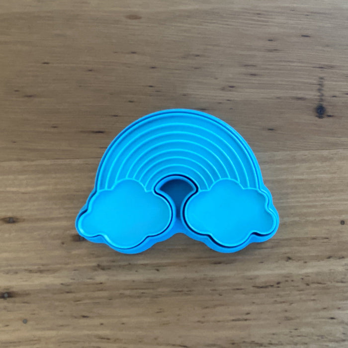 Rainbow with Clouds Cookie Cutter and Optional Emboss Stamp