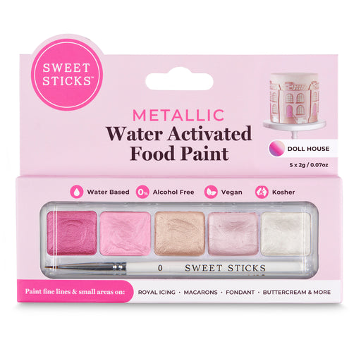 Sweet Sticks Water Activated Food Paint, Cake and Cookie Decorating, Doll House Metallic Palette, Cookie Cutter Store