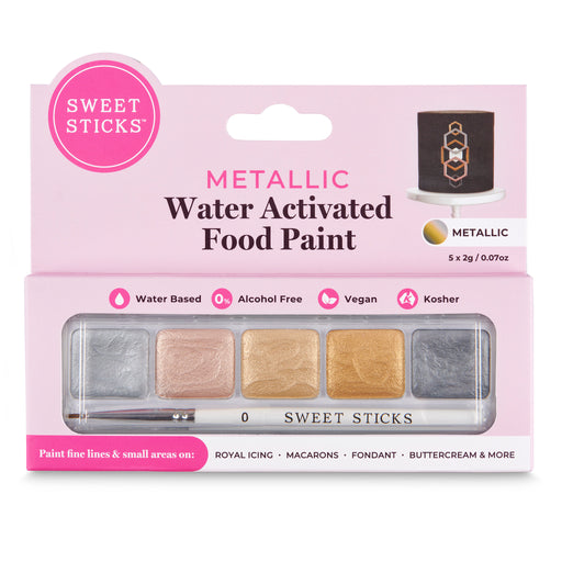 Sweet Sticks Water Activated Food Paint, Cake and Cookie Decorating, Metallic Palette, Cookie Cutter Store